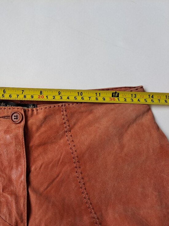 Plein Sud Women's 100% Leather Brick color Pants Size 36/4 - Picture 12 of 14